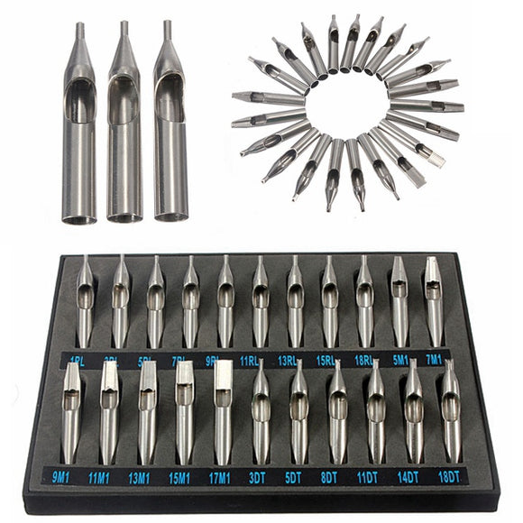 22Pcs Stainless Steel Tattoo Tips Nozzle for Needles Set Kit