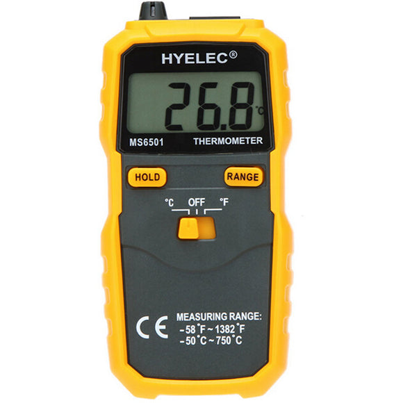 HYELEC PEAKMETER MS6501 LCD Display Termostato Digital Thermometer K Type Thermocouple Termometer