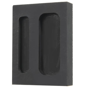 1 OZ Two Hole Graphite Crucible Ingot Bar Combo Mold Melting Casting Refining Scrap Squar