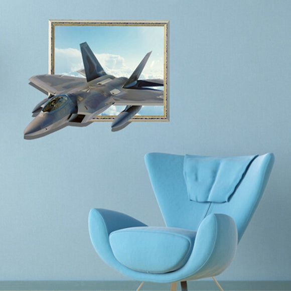3D Aircraft Wall Decals Sky Wall Art Stickers 27 Inch Removable Home Decor