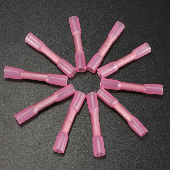 10PCS 0.7cm Red Terminals Butt Connector 0.5-1.5mm 22-16AWG