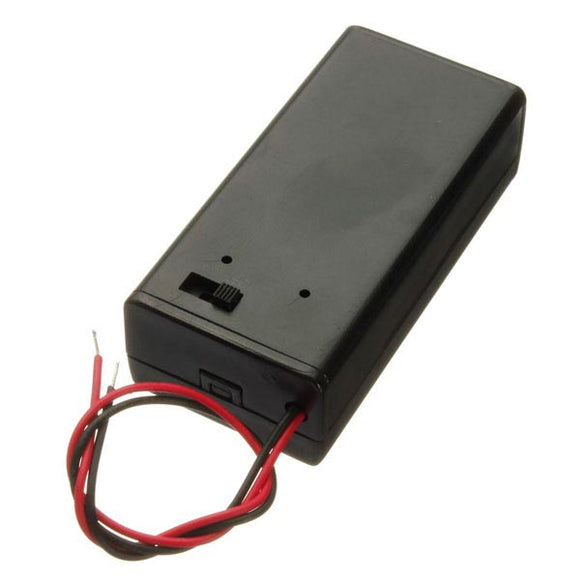 9V Battery Box Pack Holder With ON/OFF Power Switch Toggle Black