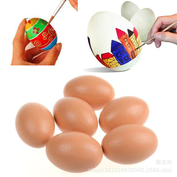 Children Handicraft Painted Eggshell Drawing DIY Solid Wood Christmas Santa Easter Simulation Model
