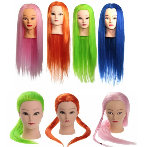 27 Inch 100% KANEKALON High-temperature Hair Training Mannequin Head Salon Practice