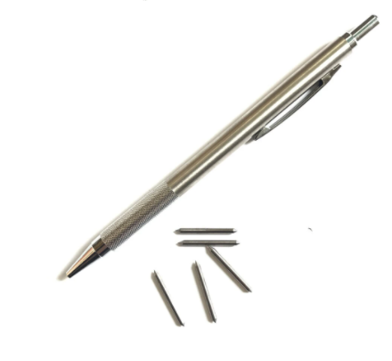 Hurama Metal Marking Pen Tungsten Steel Nib Double-Headed Automatic Lining Pen Glass Ceramic Metal Marking Logo Engraving Pen Diamond Marking Pen - Silver