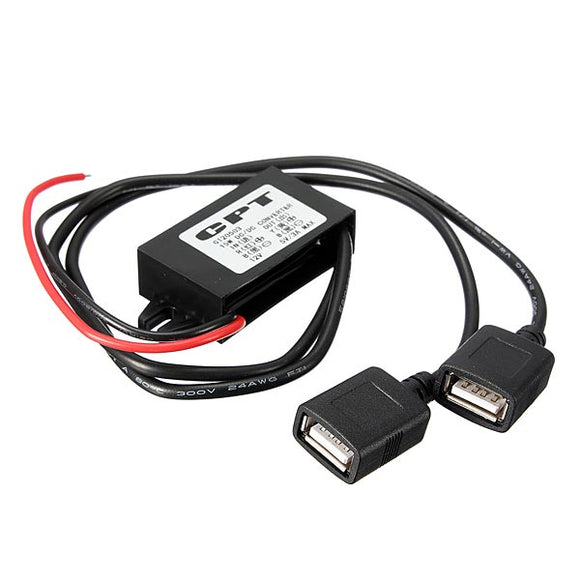 3A 15W DC 12V To DC 5V Dual USB Power Charger Adapter Converter Module