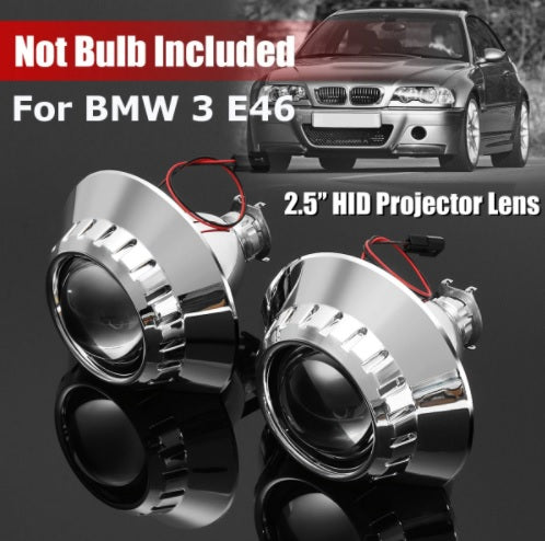 2PCS 2.5 Inch H1 Xenon HID Headlights Projector Glass Lens without Bulbs Retrofit LHD For BMW 3 Series E46