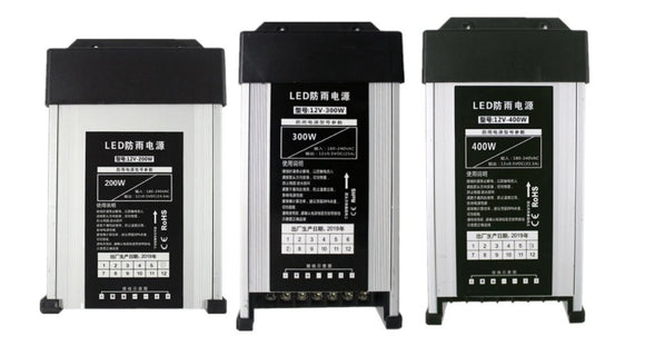 DC12V 200W 300W 400W LED Driver Waterproof Lighting Transformer Outdoor Rainproof Power Supply