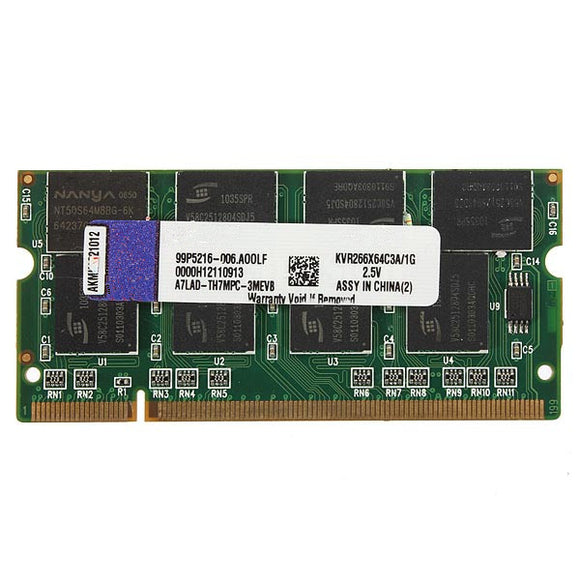 1GB DDR-266 PC2100 Non-ECC SODIMM Memory RAM KIT 200-Pin for Laptop