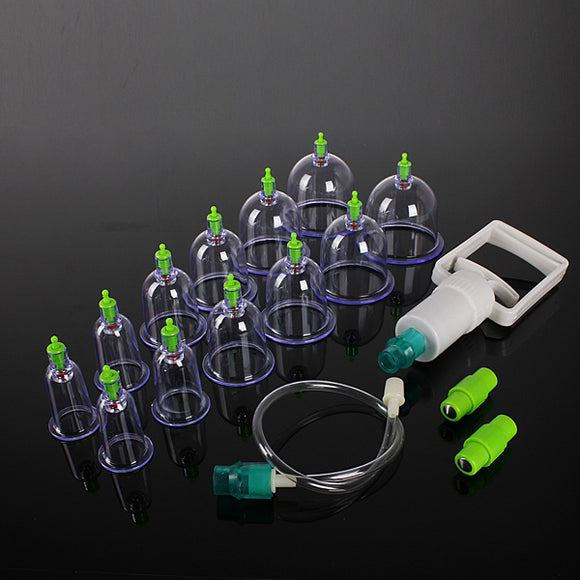 12 Body Cupping Healthy Kit And 6 Therapy Manual Massager Magnets Set Treatment Illnesses Pain