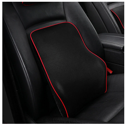 Ergonomic Design Memory Foam Lumbar Support Cushion Back Chair Pillow for Home Office Car Seat - Black and Red