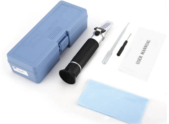 Portable 0-80% Alcohol Test Refractometer Wine Tester Aluminum Alloy with ATC