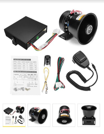 12V 400W 9 Sound 150Db Loud Car Warning Alarm Police Fire Siren Horn Speaker System