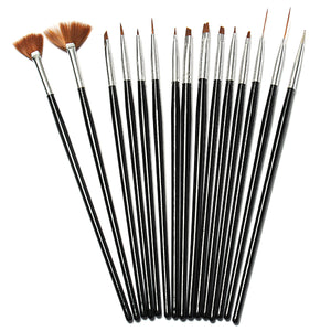 15 Ci en Nail Art Acrylic UV Gel Design Brush Set
