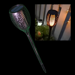 Solar garden flame light