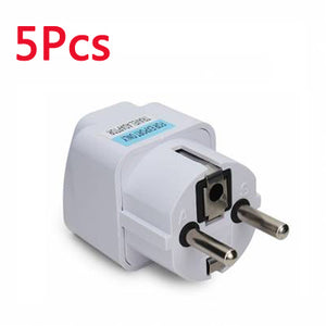 5Pcs Universal AU US UK to EU Europe Plug AC 250V Power Travel Adapter