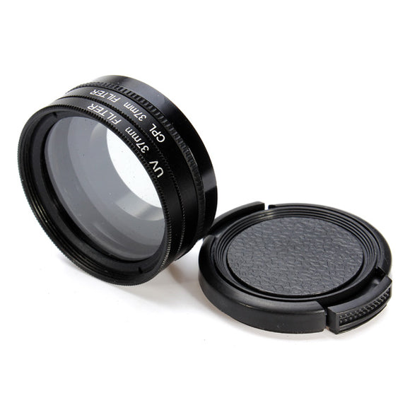 37mm UV CPL Filter Lens Adapter Protector Set For GoPro Hero 3 3+