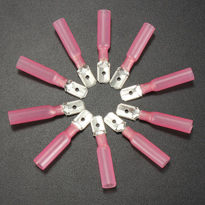 10PCS 0.7cm Red Terminals Male Spade Connector 0.5-1.5mm 22-16AWG