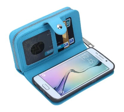 Wallet Case Removable Zipper Card-slot Case for Samsung Galaxy S6 Edge Plus