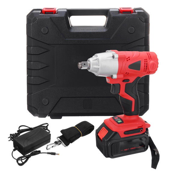 168VF 19800mAh LED Electric Cordless Impact Wrench Li-ion Power Torque Drill Screwdriver