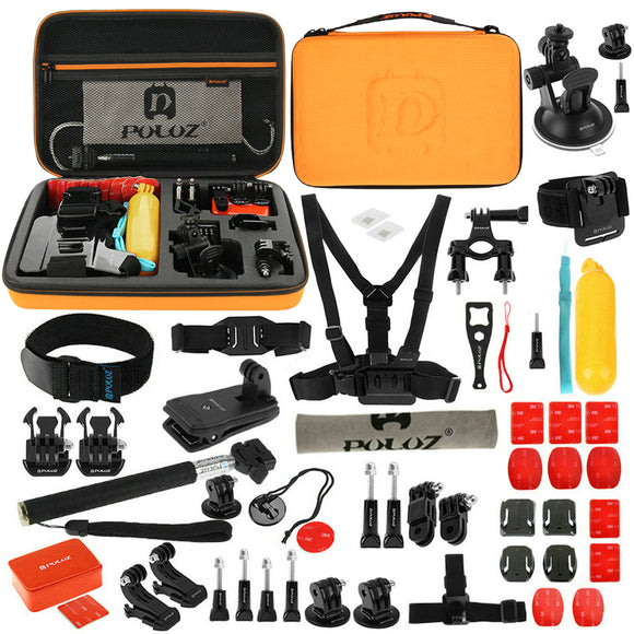 PULUZ PKT26 53 in 1 Accessories Combo Kit Mount Screw with Storage Case for Action Sportscamera