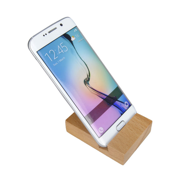 Universal Practical Solid Beech Wooden Cell Phone Bracke Stand Holder With Notch: 20mm