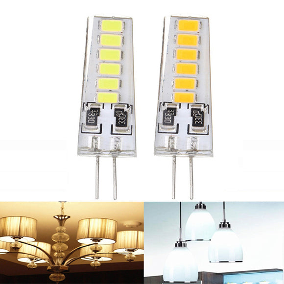 10X G4 3W SMD5733 12LEDs Warm White Pure White Silicone Light Bulb DC12V