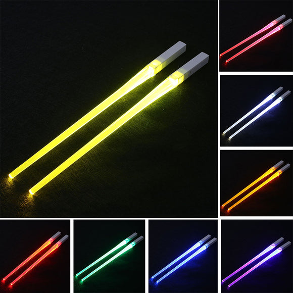 1 Pair LED Chopsticks Non-Slip Light Up Luminous Chopsticks Glowing Chopsticks Durable Sushi Sticks Tableware Glowing Tool Kitchen Tableware