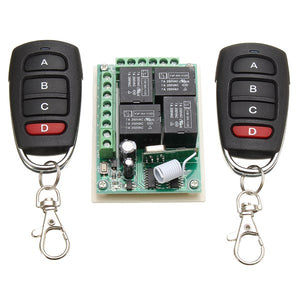 12V 315Mhz 4CH Channel Relay Wireless Remote Control Switch With 2 Transmitter