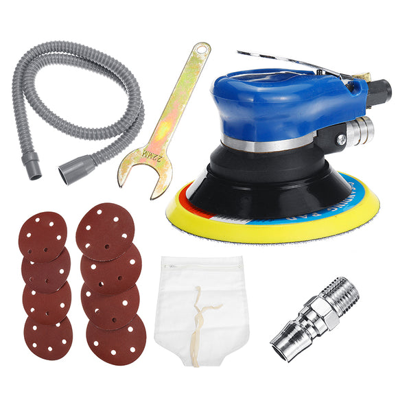 6 Inch Air Orbital Sander Dual Action Sander Pneumatic Drilling Polisher Grinding Sanding Tools Set