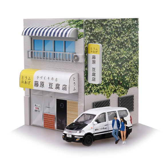 1/64 Initial D Tofu Shop With LED Light Yumebox Display Scene Tomica DIY Action Figure Kit Toy