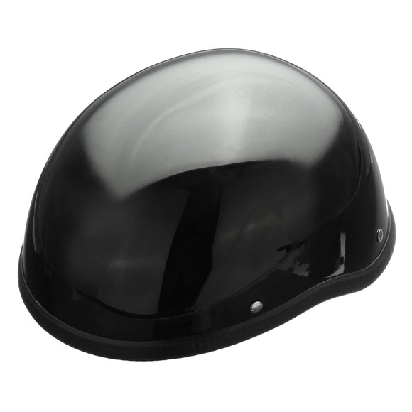 Black Vintage Safety Half Helmet Motorcycle Bike Cruiser Open Face Cap