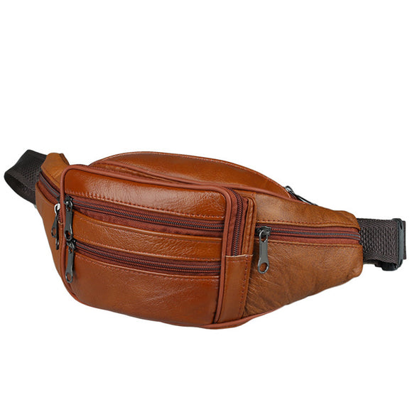 PU Leather Large Capacity Sports Waist Bag Phone Bag Crossbody Bag For Outdoor Sports