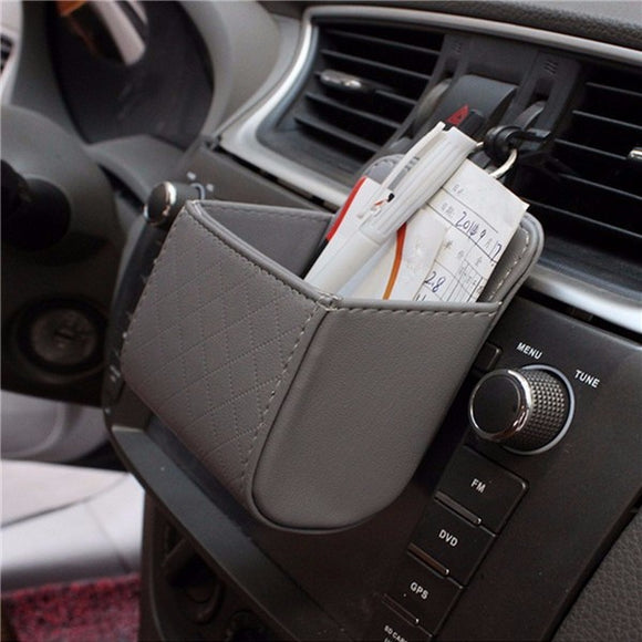 Auto Car Phone Pocket Accessories Air PU Box Organizer Vehicle Debris Bag Holder