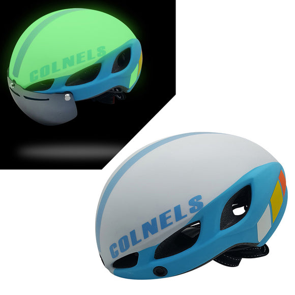 COLNELS Luminous Goggles Bike Helmet Cycling Road Bicycle Safety Helmet With Magnetic Goggles