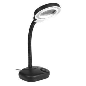 40 LED Lighting Desktop Table Desk Flexible Magnifying Lamp 5X-10X Magnifier
