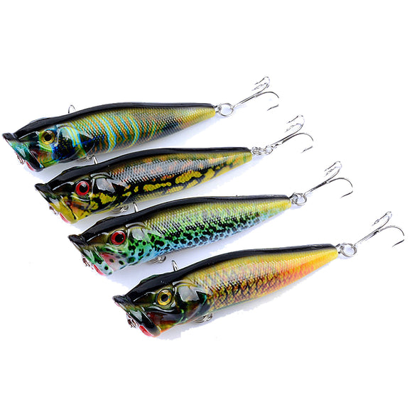 ZANLURE 4pcs/set 9.5cm 12g Fishing Lure Topwater Popper Wobblers Crankbaits Artificial Hard Baits