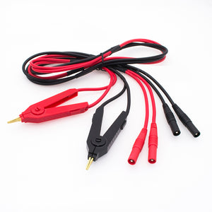 Y238 2Pcs  LCR Bridge Test Cable Universal Digital Multimeter Plug Milliohm Test Line Test Clips