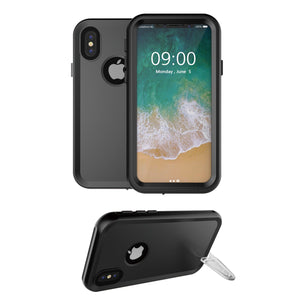 C-KU IP68 Waterproof Case With Kickstand For iPhone X Underwater 3m/Snowproof/Dirtproof/Shockproof