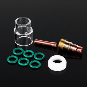 10Pcs 1.6mm 1/16inch TIG Welding Torch Stubby Gas Lens #12 Pyrex Cup Kit for WP-17/18