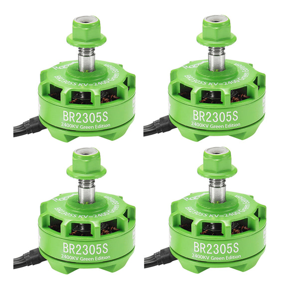 4X Racerstar 2305 BR2305S Green Edition 2400KV 2-5S Brushless Motor For 210 220 250 300 RC Drone FPV Racing