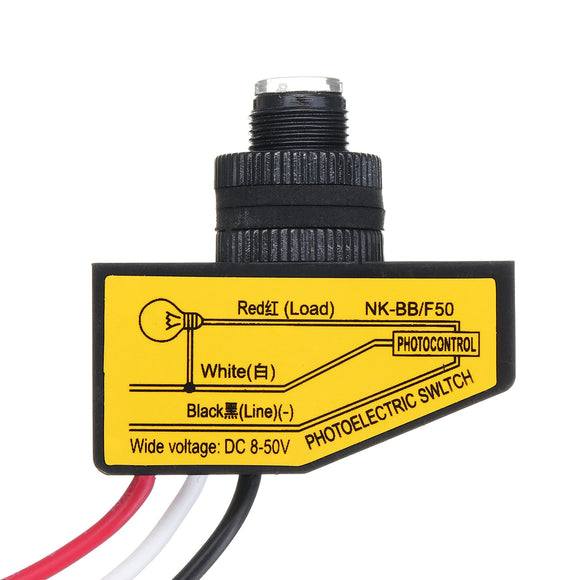 8-50VDC Photocell Sensor Daylight Dusk To Dawn Sensor Photoelectric Switch Sensor Automatic Light C