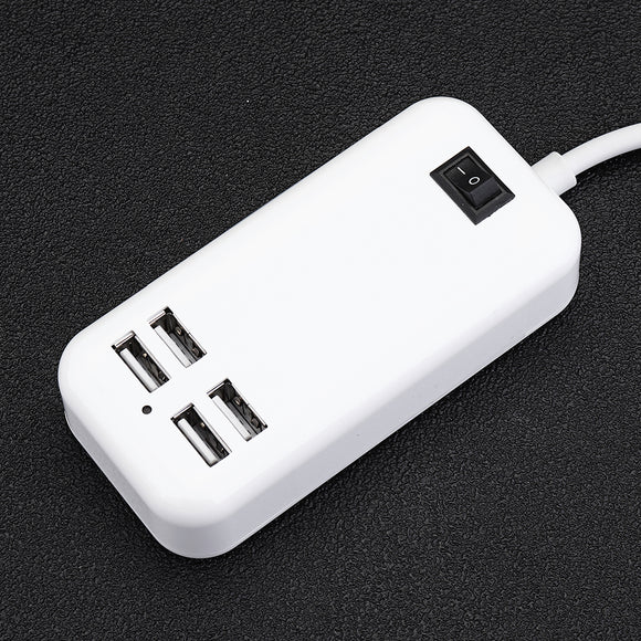 5V 3A 4 Ports USB Wall Charger AC Power Adapter 1.5M Cable ON / OFF Switch