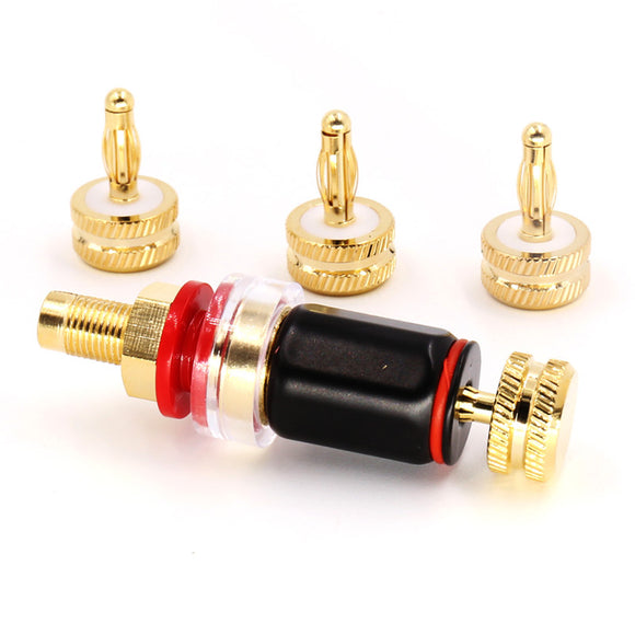 Viborg CB-B(G) Noise Stopper Gold Plated Binding Posts Caps PTFE Insulated Speaker Connector