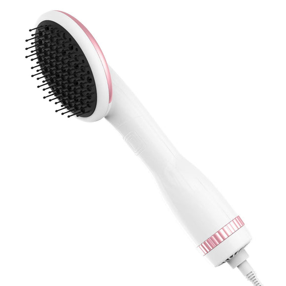 2 in 1 Hot Air Paddle Brush Hair Dryer Straightener Wet Dry Hot Cool Eliminate Frizzing Negative Ion