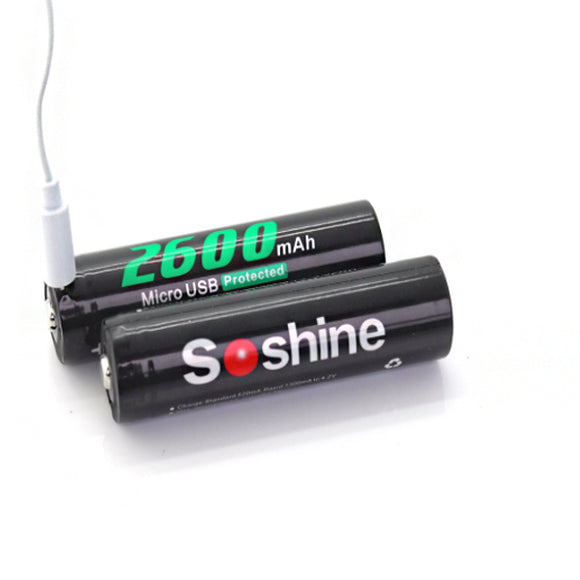 4 Pcs 3.7V 2600mAh 18650 Lithium Battery USB Rechargeable Flashlight Batteries With Protected Box