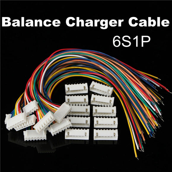 Excellway 6S1P 10pcs 6S1P Balance Charger Cable Wire Connector Male/Female Plug