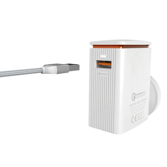 LDNIO 18W QC3.0/2.0 LED Light EU Fast Charger For iPhone X 8Plus Oneplus 5t Xiaomi 6 Mi A1