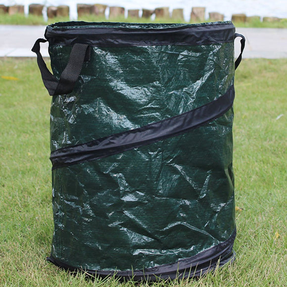 45*75cm PE Woven Folding Portable Garden Leaves Trash Bag Can Storage Bucket