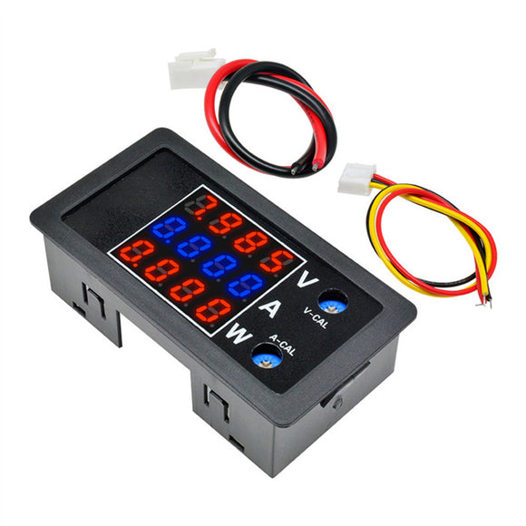 DC 0-100V 0-10A 1000W 0.28 LED Digital Voltmeter Ammeter Wattmeter Red Blue Red Voltage Current Tester Power Meter Monitor